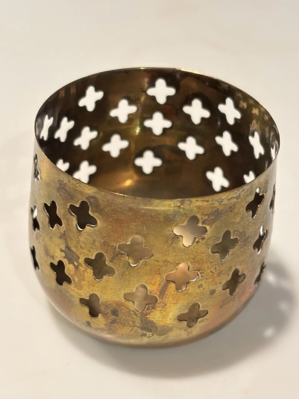 Vintage Mod Brass Votive